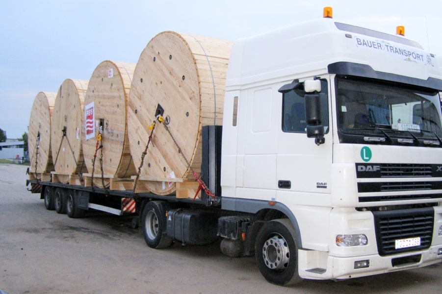 Flatbed with barrels